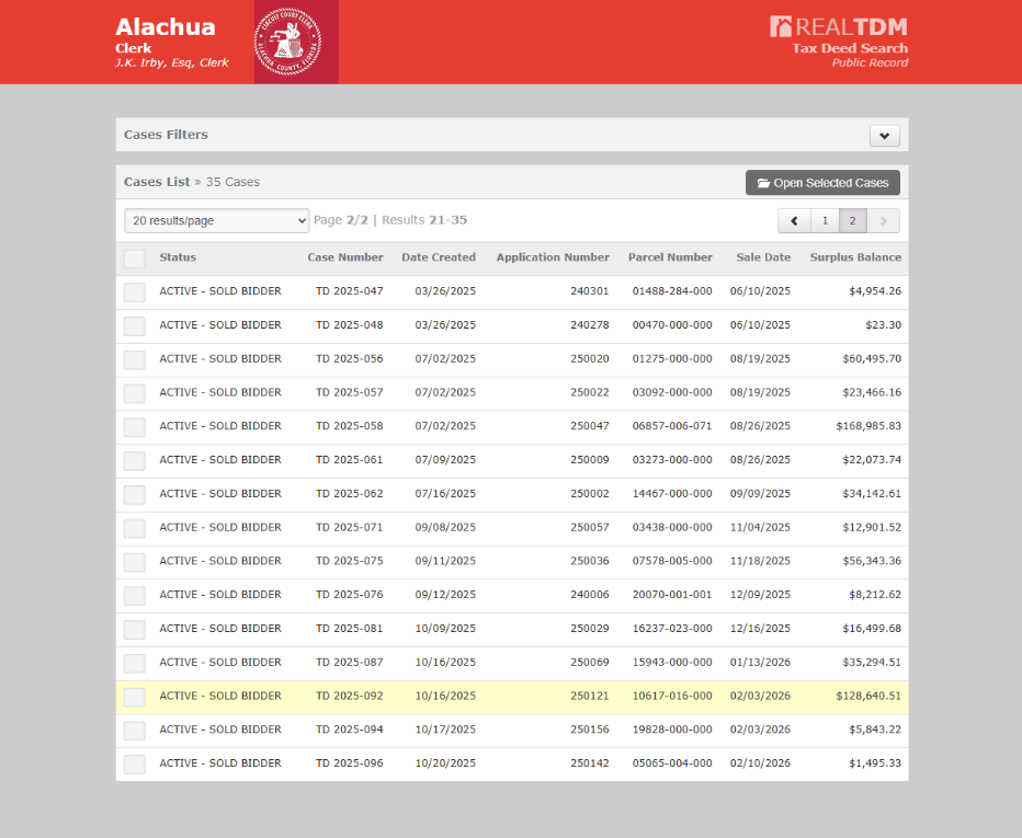 Tax Leads Portal Case List