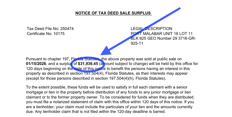 Tax Deed Notice Example