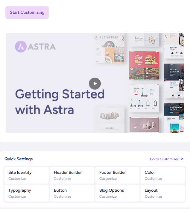 Start Customizing Dashboard