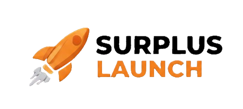 surplus launch logo black orange